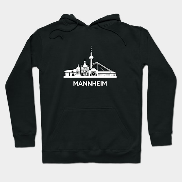 Mannheim Skyline, white Hoodie by yulia-rb